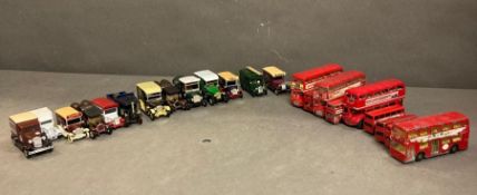 A selection of Diecast buses and vans to include Matchbox and Corgi