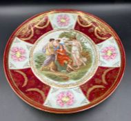 A porcelain plate with classical scene in the style of Royal Vienna
