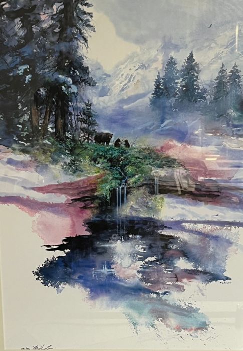 A limited edition alpine scene picture, framed by M Lewis (46cm x 65cm) - Image 2 of 5