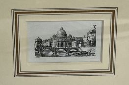 Val Biro (1921-2014) 'Rome' signed pen and ink on scraper board 1 3/4 x 2 3/4 inches illustrated