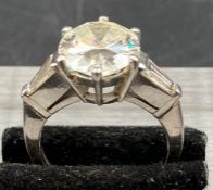 A Diamond ring, approximately 4.2ct, LM colour SL1/2 on a platinum mount approximately 0.2ct