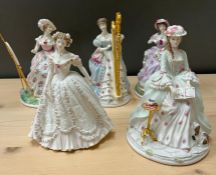 Five Compton and woodhouse Royal Worcester figurines Limited edition