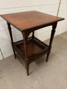 A mahogany side table with pieced shelf under (H70cm Sq49cm)