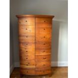 An elm four drawer wardrobe (H200cm W110cm D62cm)