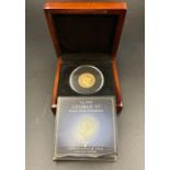1937 George VI Proof Gold Sovereign coin, boxed with paperwork.