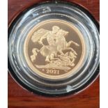 The Royal Mint 2021 Gold Proof Sovereign coin Number 7807