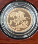 The Royal Mint 2021 Gold Proof Sovereign coin Number 7807