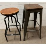 Two industrial style stools