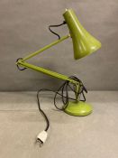 A vintage green angle poise lamp