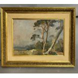 Study of Fir Trees, Hampstead by J Herbert Snell Snell dated July 1921, oil on board. 33cm x 24cm