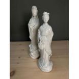 Two white porcelain figurines