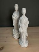 Two white porcelain figurines