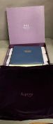Two Asprey leather photo albums with box and dust covers (14inch)