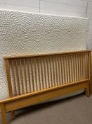 A light oak 6ft bed frame and Sealy mattress