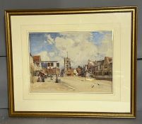Frederick George Cotman (1850-1920) 'Watercolour of a Town Scene' signed F G Cotman 1886 to lower