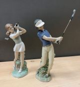 Two Nao golf figurines
