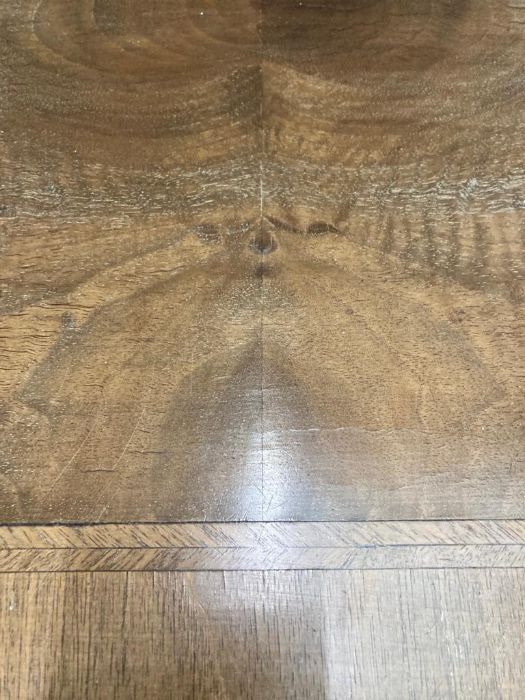 An 18th Century walnut veneered chest on stand with three short and three long drawers and brass - Image 2 of 6