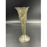 A silver vase with ornate floriate decoration by Charles Boyton (II) London 1893 17.5cm H
