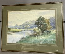 A water colour of a river bank scene (50cm x 36cm)