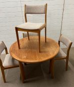 A large Danish dining table and chairs, stamped Findahls Mobler