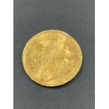 A South African Republic 1896 1/2 pond gold coin AF (Approximate Total Weight 4g)