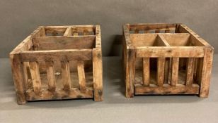 Two small crates with dividers (31cm x 23cm x 14cm)