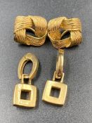 Two pairs of 18ct gold earrings (Approximate Total weight 16.2g)