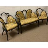 A Victorian style salon suite with gold floral upholstery AF