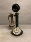A vintage Rotary dial Bakelite telephone