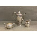 A Gorham Sterling Silver Coffee service with sugar bowl and milk jug, Concord (Approximate Weight