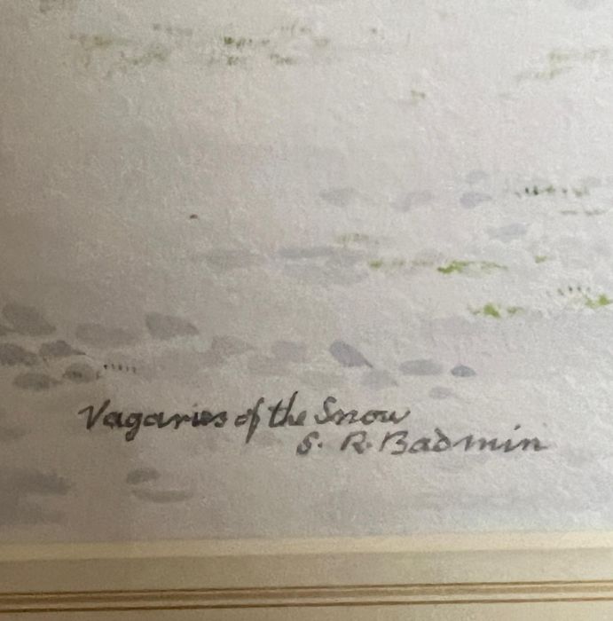 Stanley Roy Badmin RWS (1906- 1989) 'Vagaries of the Snow' signed and inscribed with title - Image 3 of 6