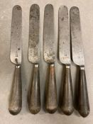 Five antique Joseph Elliott and Sons wooden handled knives