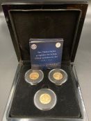the Three Faces of Queen Victoria Gold Sovereign Set Comprising three gold sovereigns, boxed set