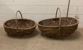Two willow wicker garden baskets