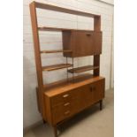A G-Plan E.Gomme teak room divider/bookcase cabinet (H183cm W122cm D45.5cm)