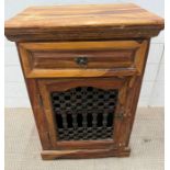 A hardwood bedside table (H70cm W50cm D36cm)