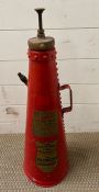 A vintage horn national fire protection extinguisher