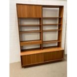 G-Plan wall unit consisting of open shelves and cupboards, three pieces (H200cm W153cm D46cm)