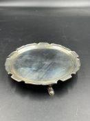 A small silver three footed tray by Edward Barnard & Sons Ltd, hallmarked for London 1936 (
