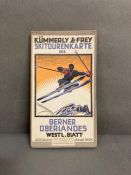 A 1930's ski touring map of the Bernese Oberland's by Kummerly and Frey