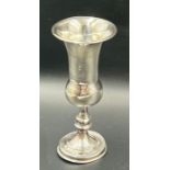 A silver Kiddush and goblet with chased details 50g (H12cm)