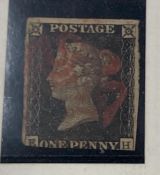United Kingdom One Penny Black stamp in folder.