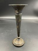 A silver single stem vase, hallmarked for Birmingham. Approx 15cm H
