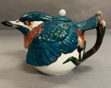 A Staffordshire woodland birds, Kingfisher teapot