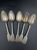 Five Georgian silver table spoons (Approximate Total Weight 175g)