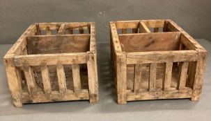 Two small crates with dividers (31cm x 23cm x 14cm)