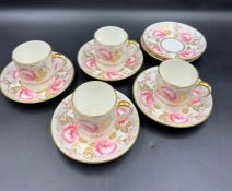 A set of four coffee cans and saucers by Foley Bone china EB