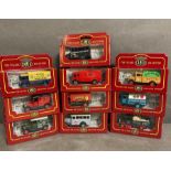 A selection of ten boxed Corgi vans and lorries to include an Elf Tanker and a Charrington lorry
