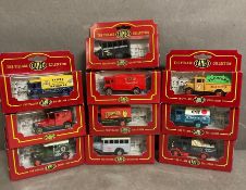 A selection of ten boxed Corgi vans and lorries to include an Elf Tanker and a Charrington lorry