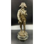 A Picault bronze sculpture of a French officer (H38cm)
